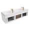 Castello Usa Thames 60-inch White Vanity Set with White Top and Gold Handles CB-MC-60W-GLD-20146-WH - alternate 3